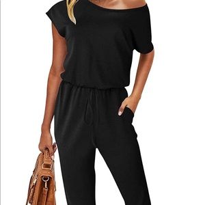 Amasoo black off shoulder romper